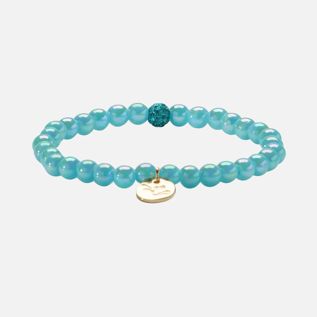 Perlenarmband Hellblau & Glitzer Fine mit 3D Intensiv Glow Effekt