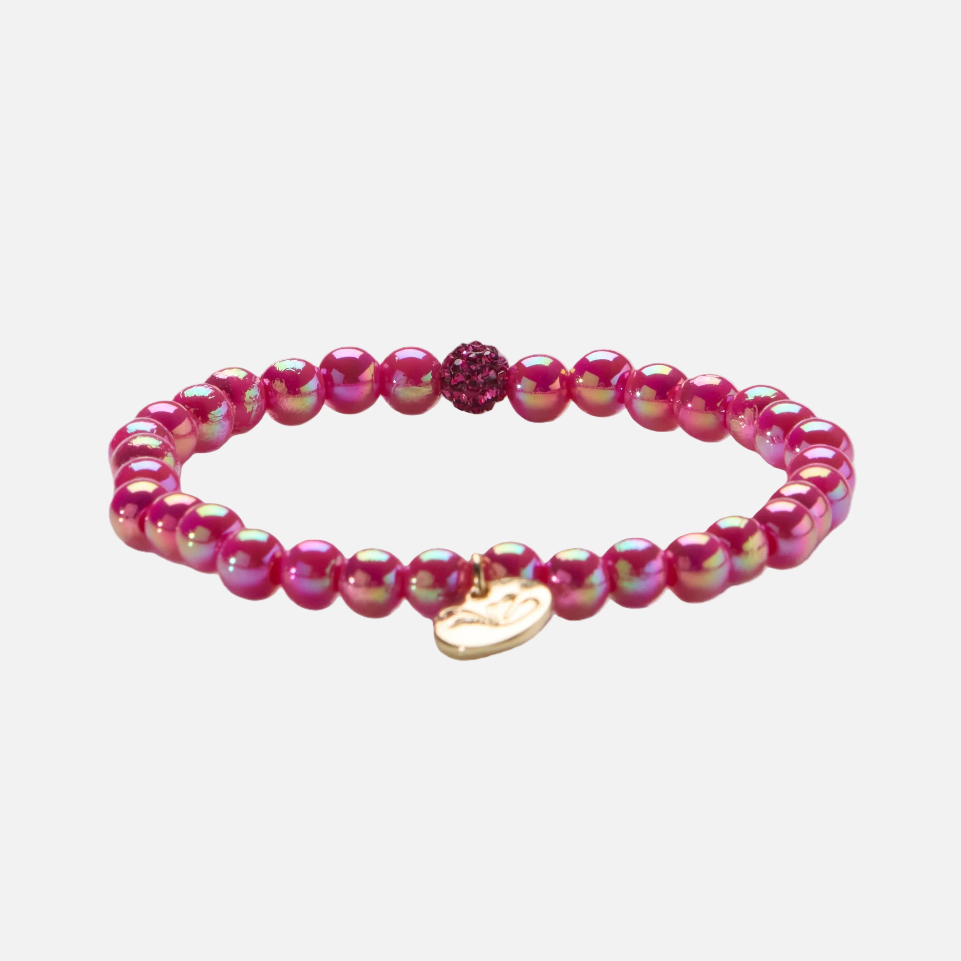 Perlenarmband Pink & Glitzer Fine mit 3D Intensiv Glow Effekt