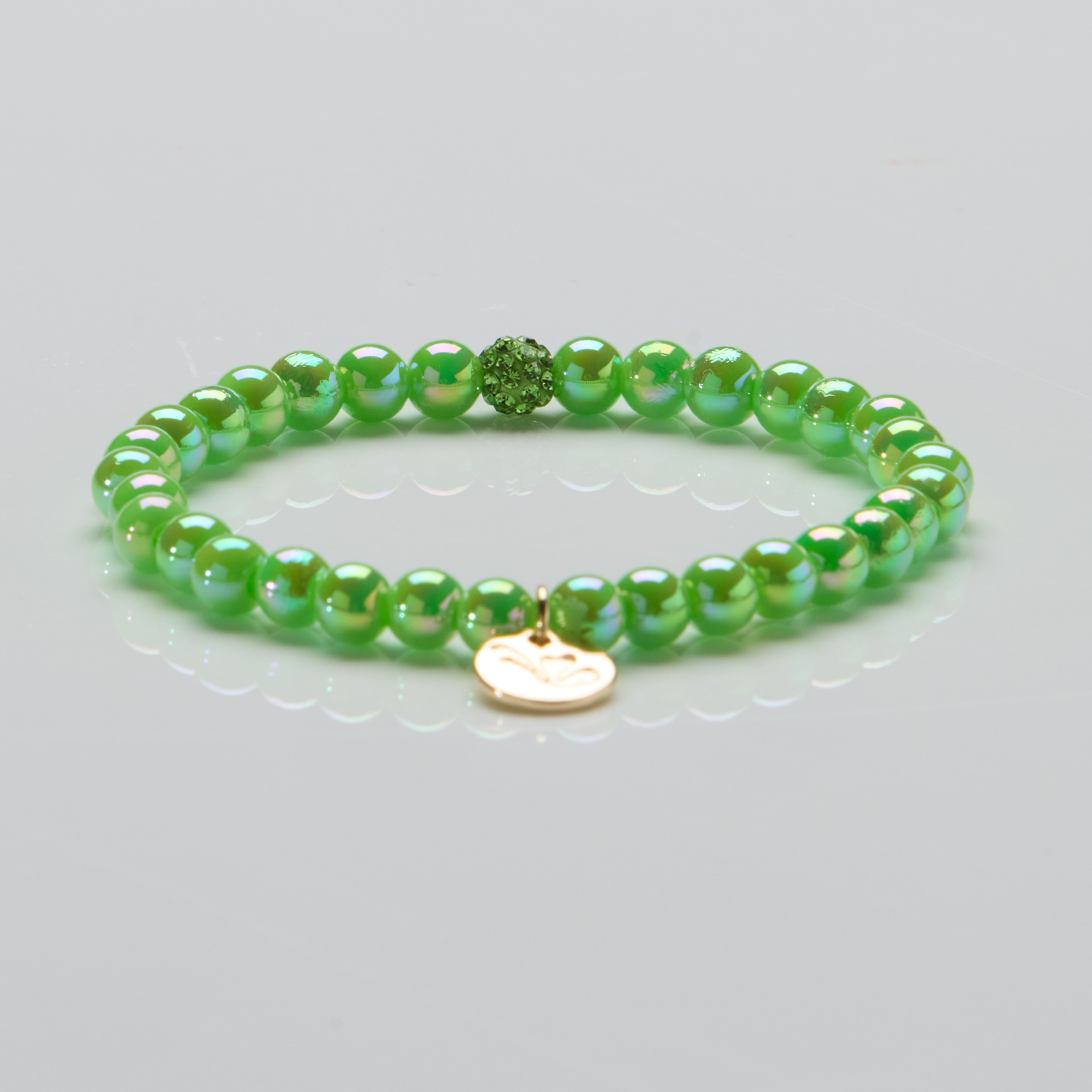 Perlenarmband Jade Glow mit Glitzerperle