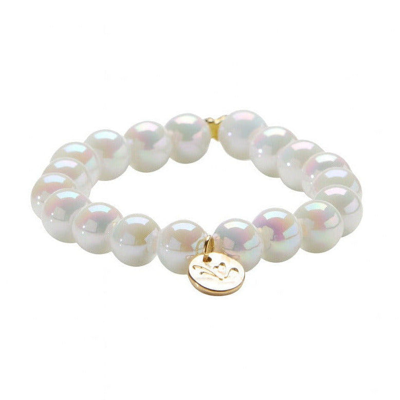 Perlenarmband Opal White