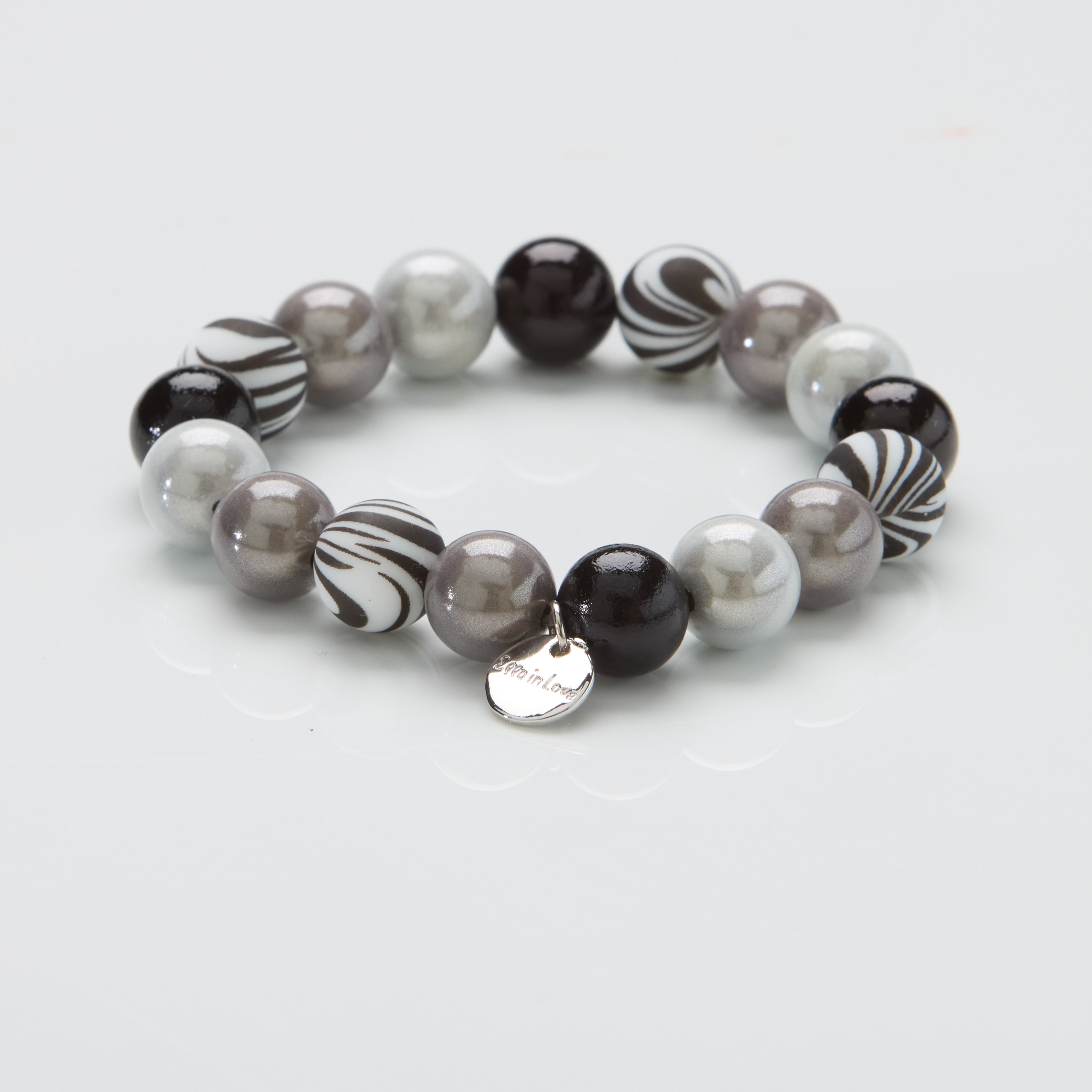 Perlenarmband Smoke Zebra