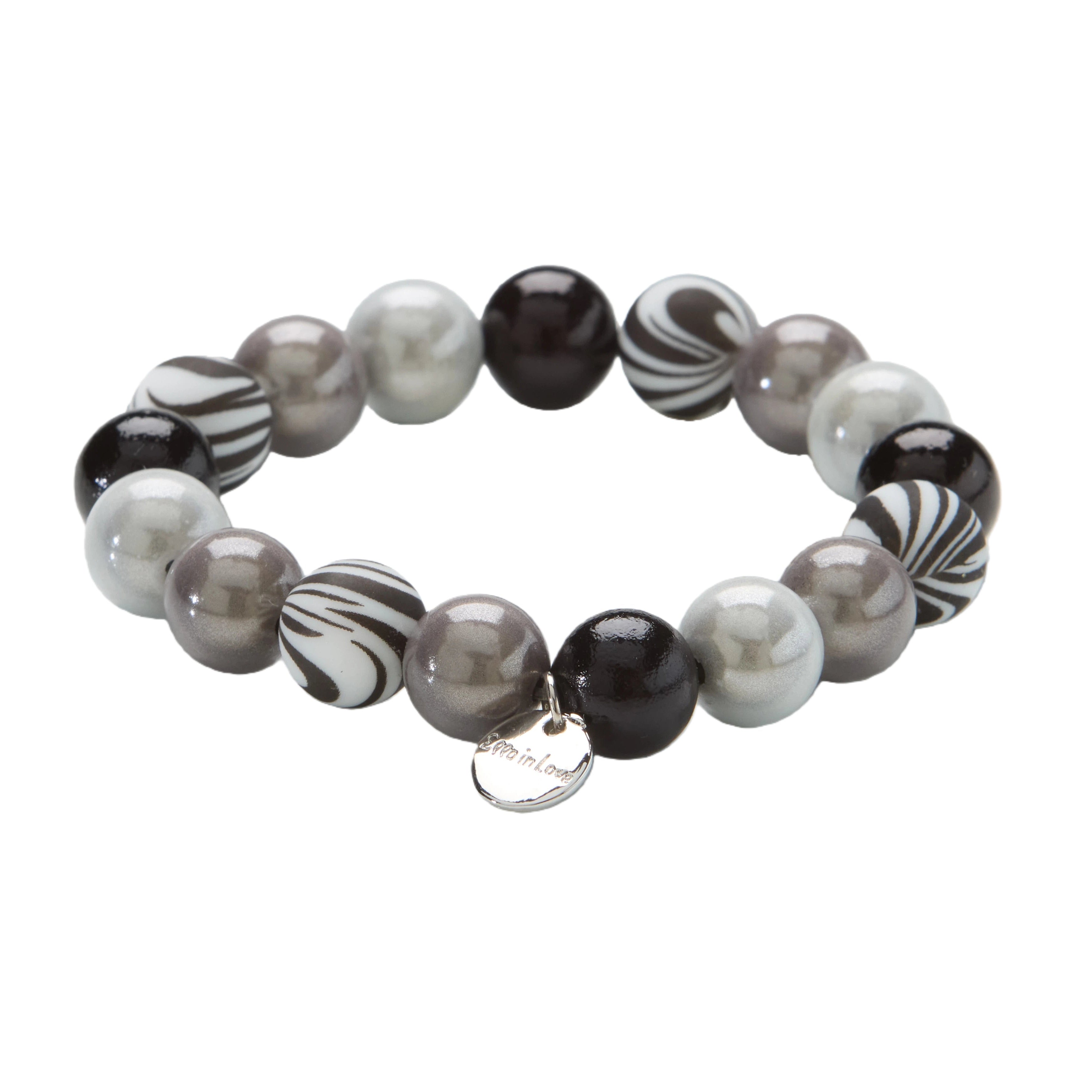 Perlenarmband Smoke Zebra