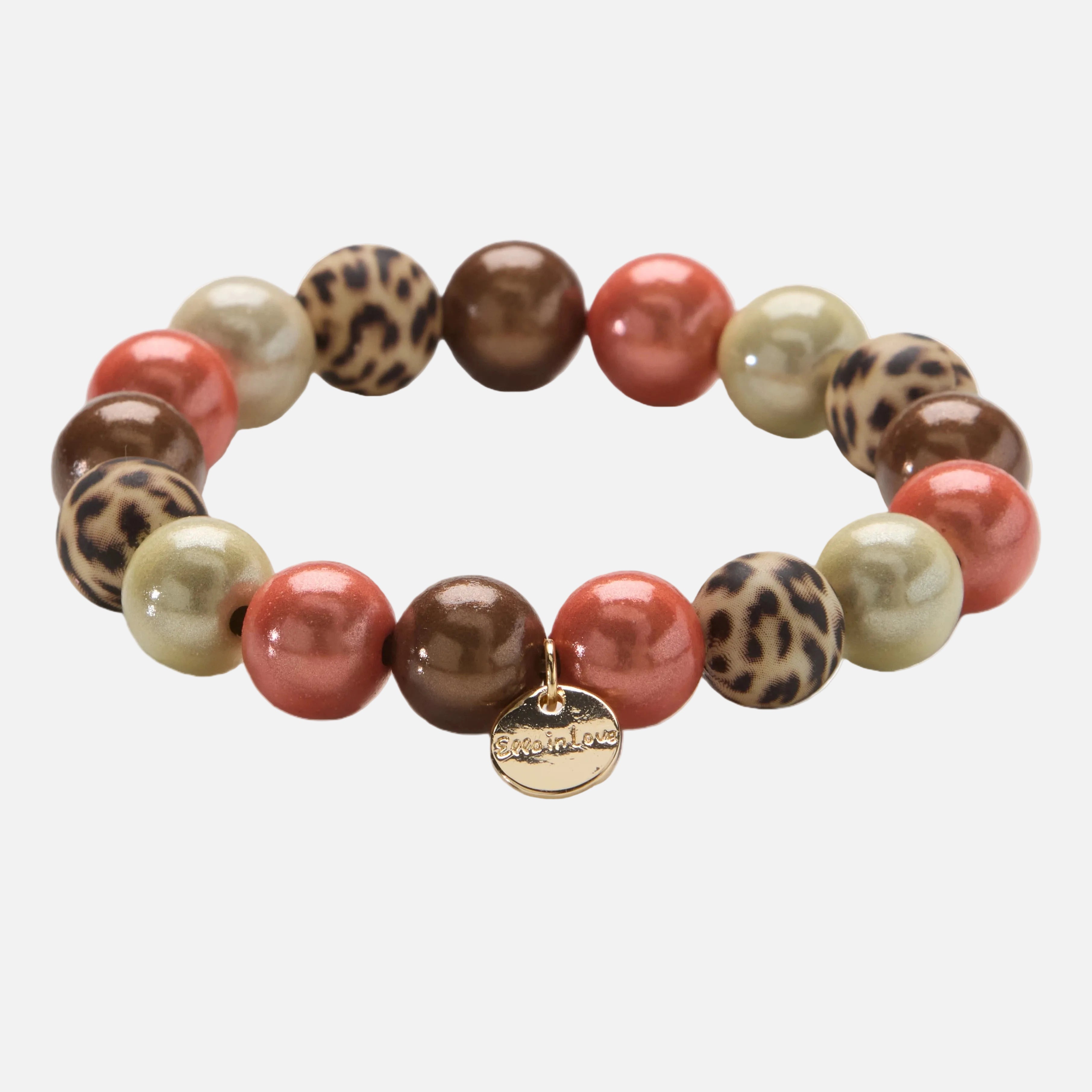 Perlenarmband Rosy Leopard