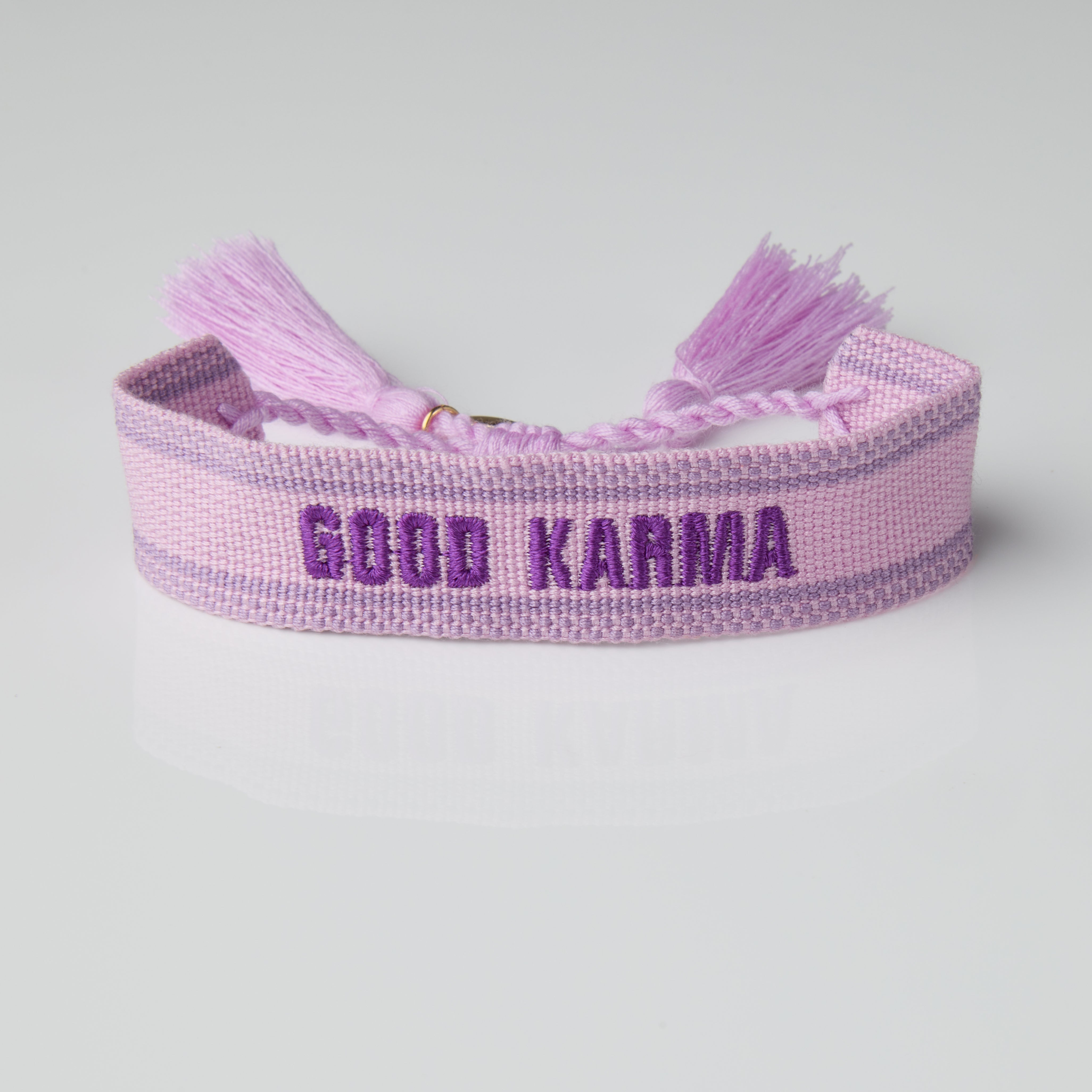 "Good Karma" Stoffarmband Lila