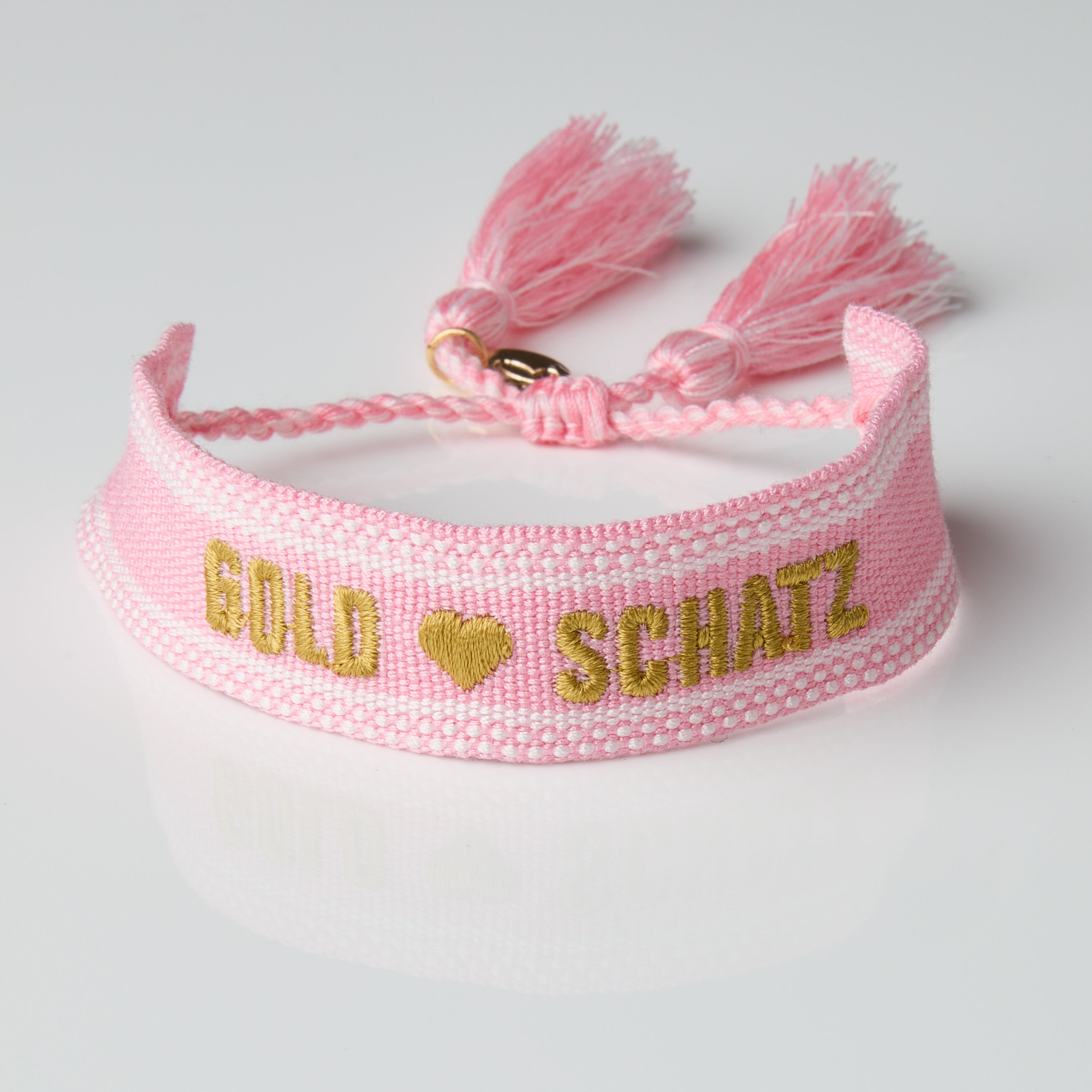 "Goldschatz" Stoffarmband Rosa