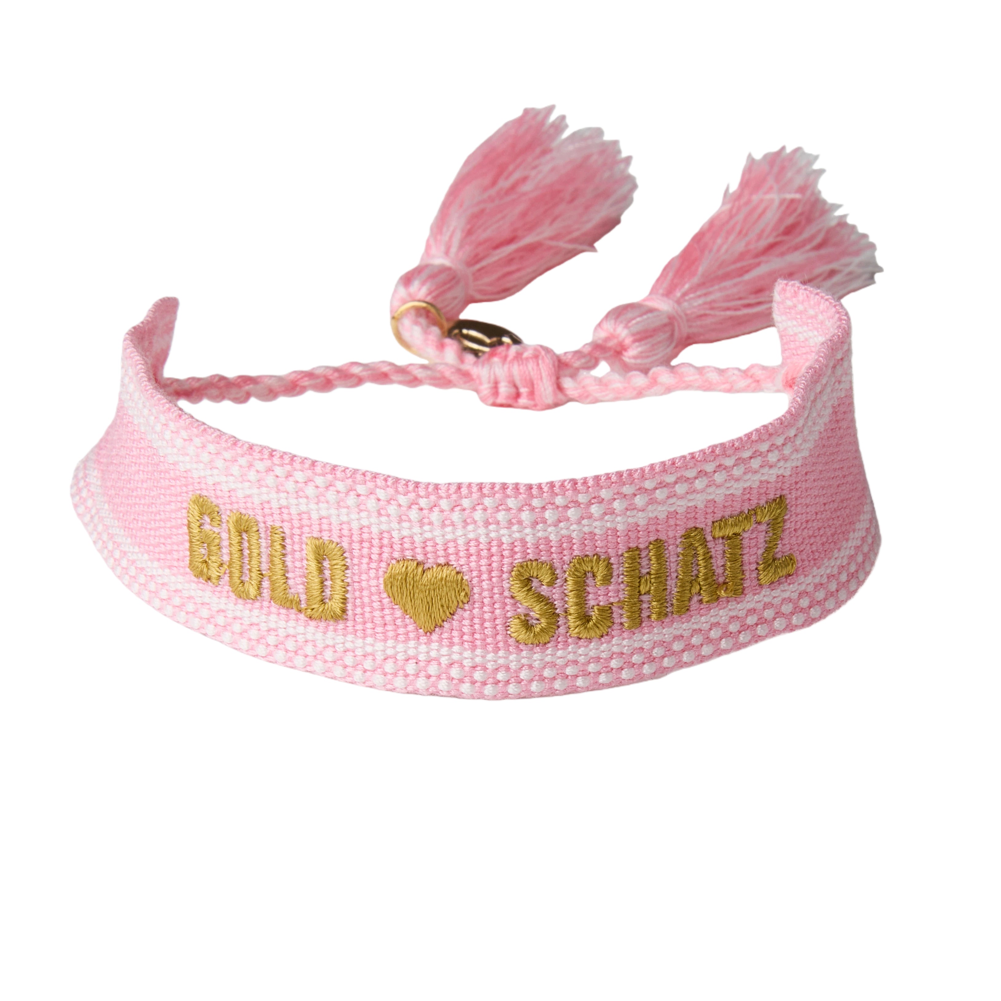 "Goldschatz" Stoffarmband Rosa