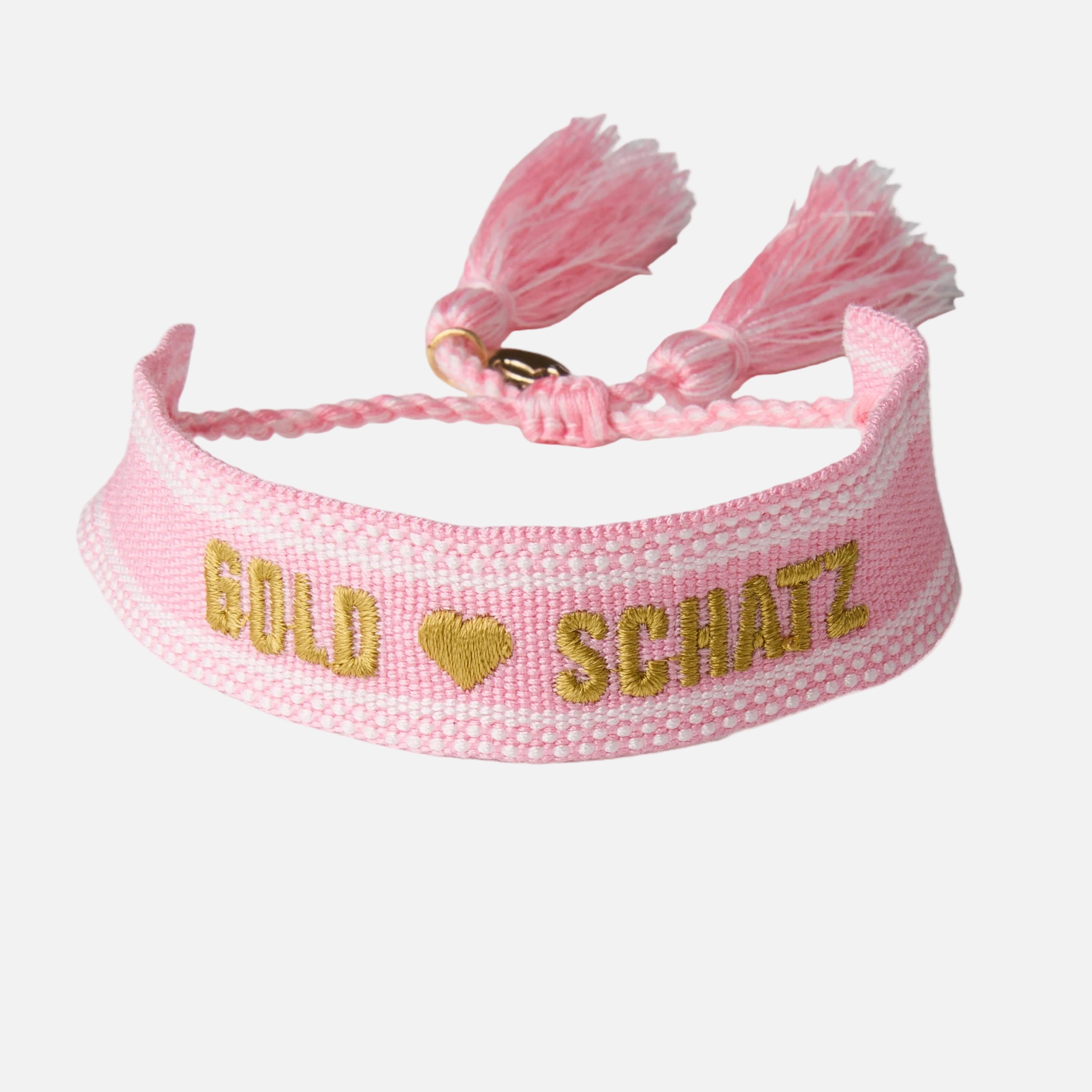 "Goldschatz" Stoffarmband Rosa