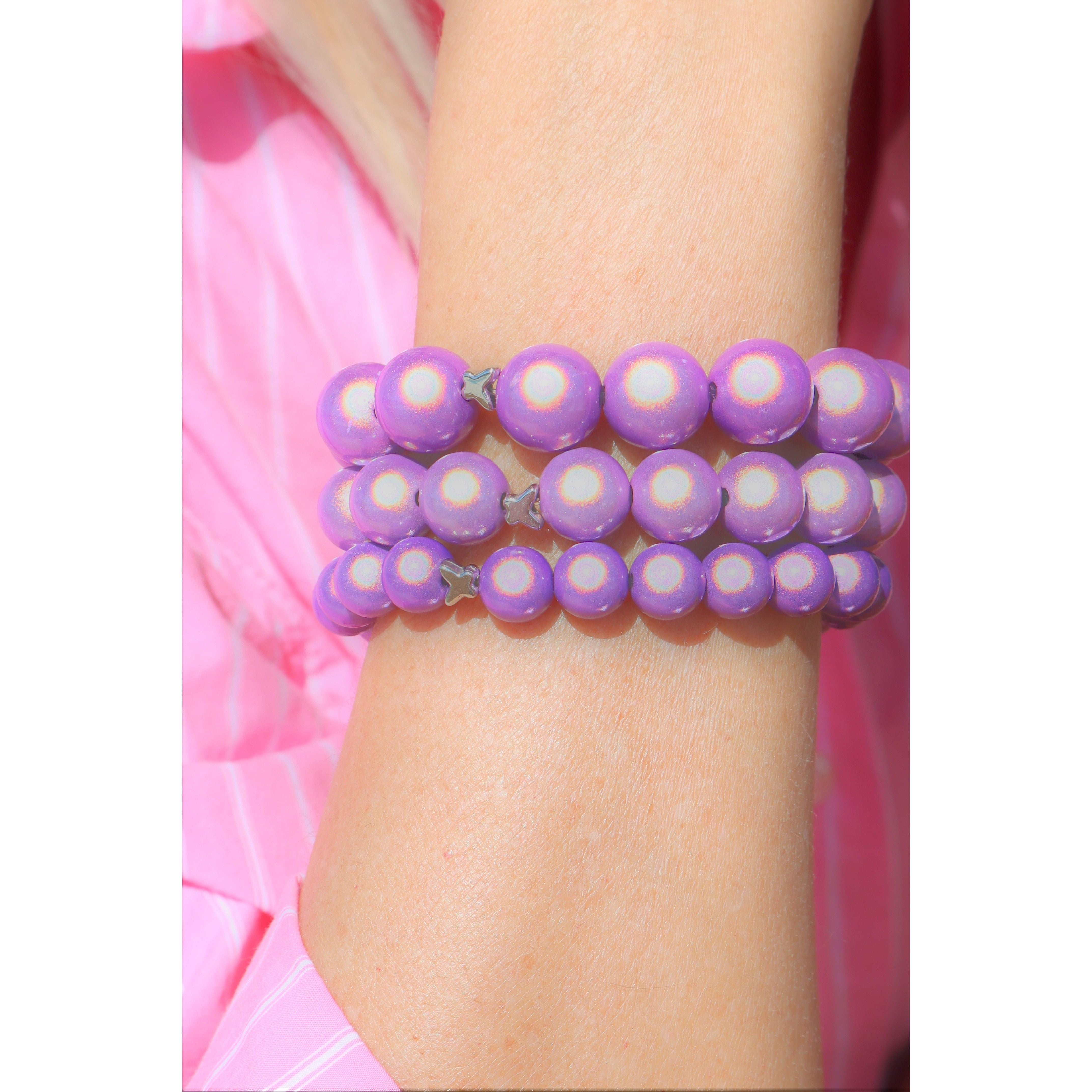 Perlenarmband Digital Lavendel