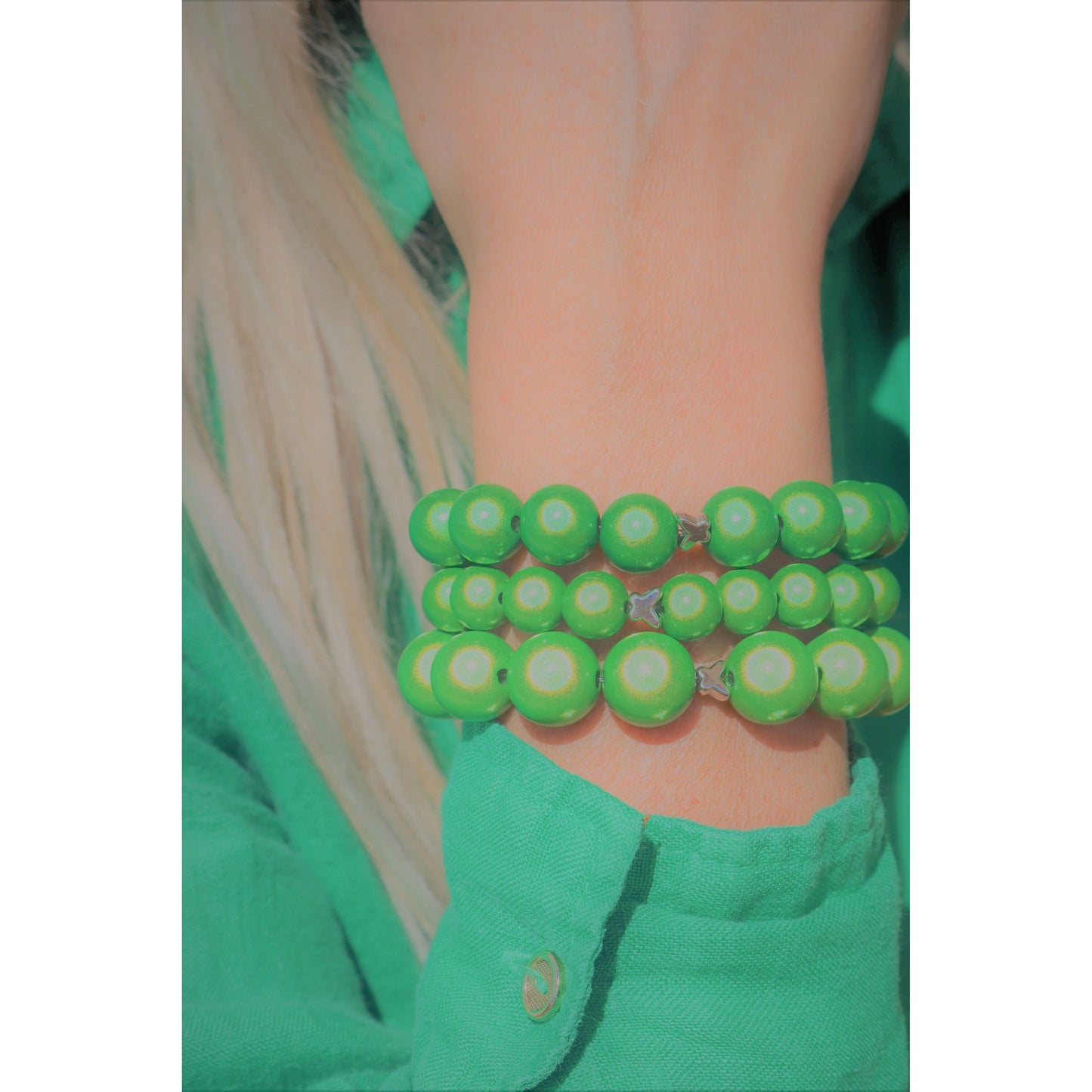 Perlenarmband Classic Green