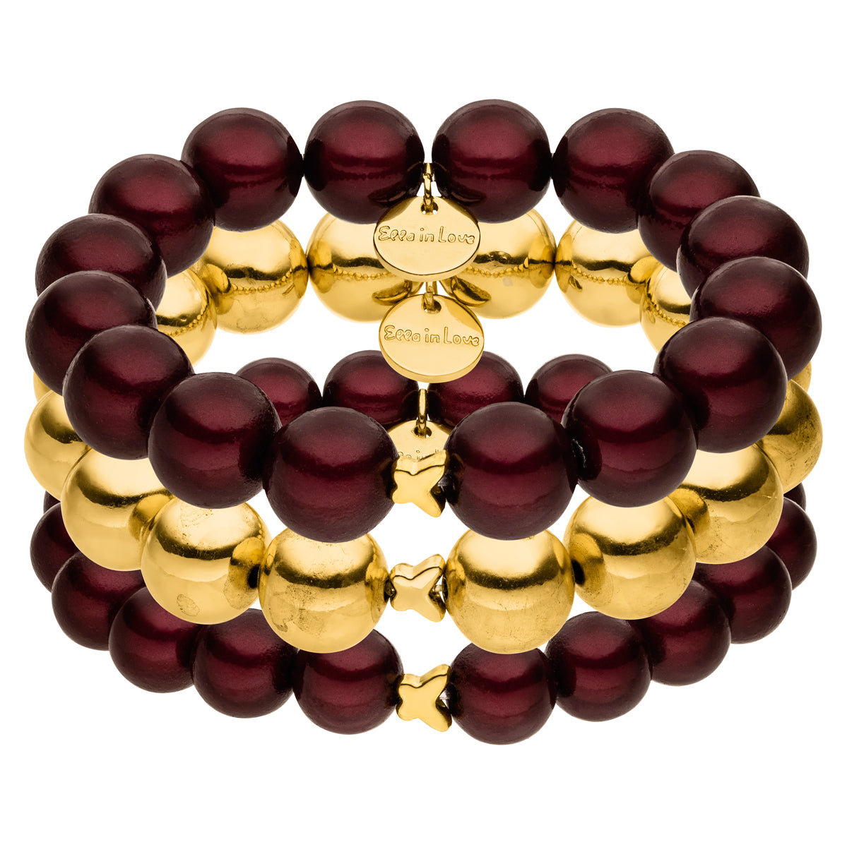 Armband Set Burgundy Gold