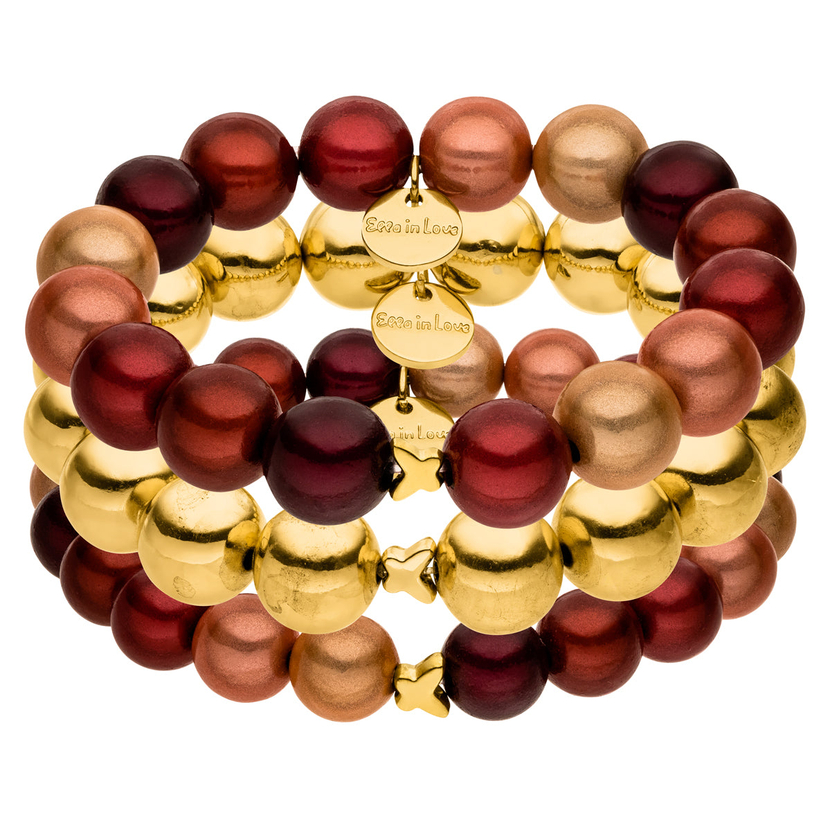 Armband Set Burgundy Rouge Trio