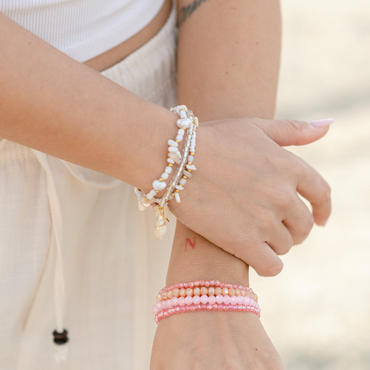 Perlenarmband Set Meer Motiv | Wasserfest
