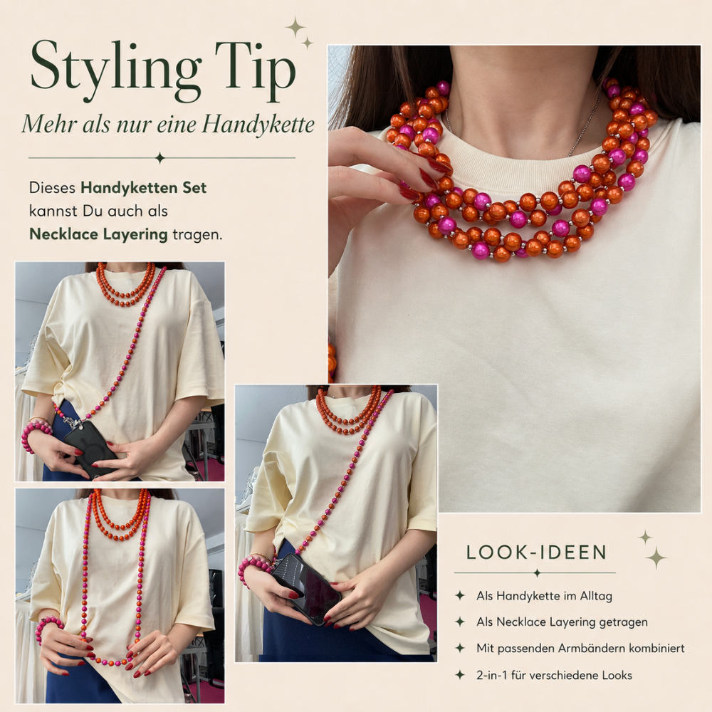 Pink Orange Handyketten Set – 2 Handyketten | Mid Season Sale Community Special