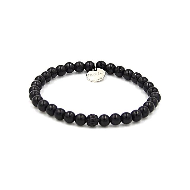Perlenarmband Black Night mit Glitzerperle – Mini