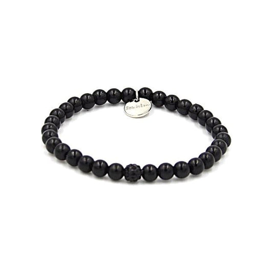 Perlenarmband Black Night mit Glitzerperle – Mini