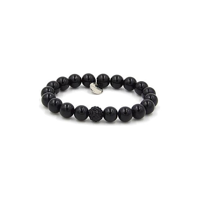 Perlenarmband Black Night mit Glitzerperle