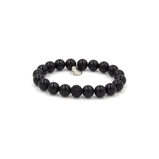 Perlenarmband Black Night mit Glitzerperle