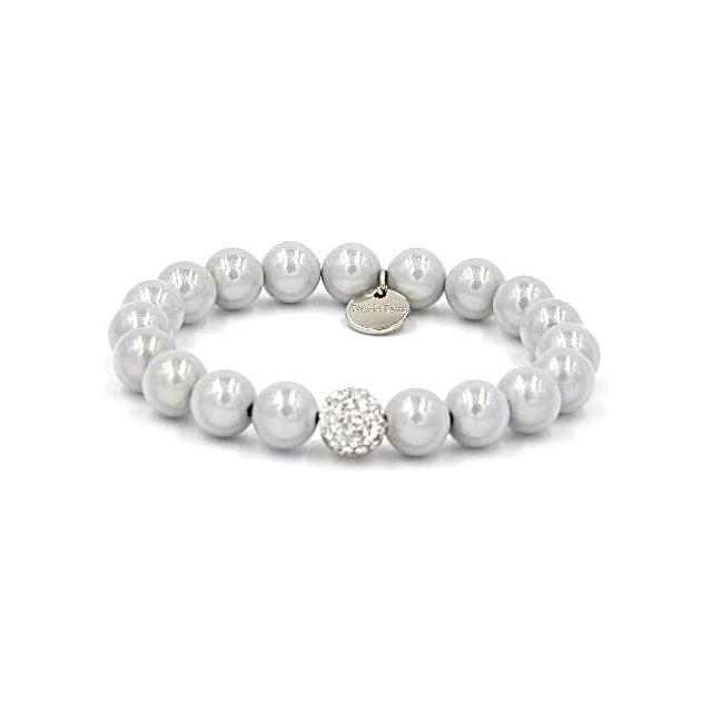 Perlenarmband White Night mit Glitzerperle