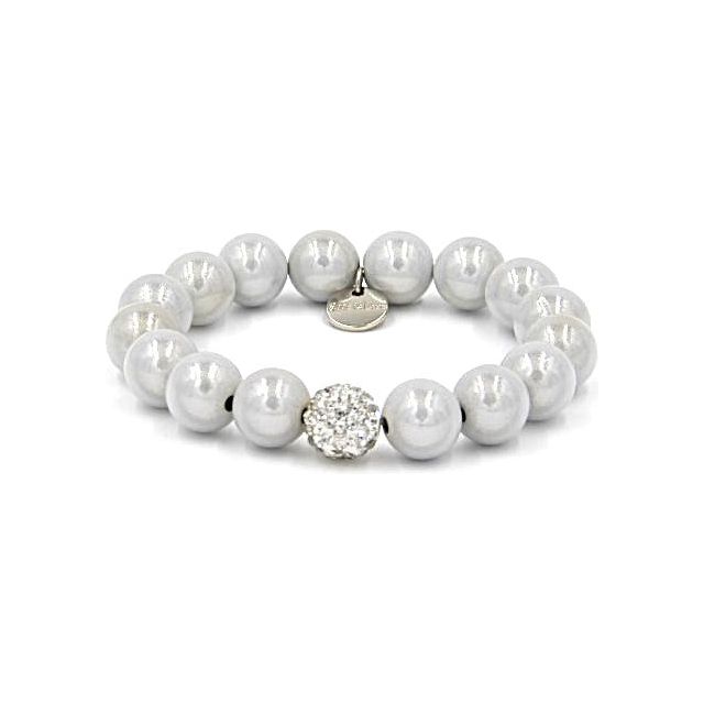 Perlenarmband White Night mit Glitzerperle