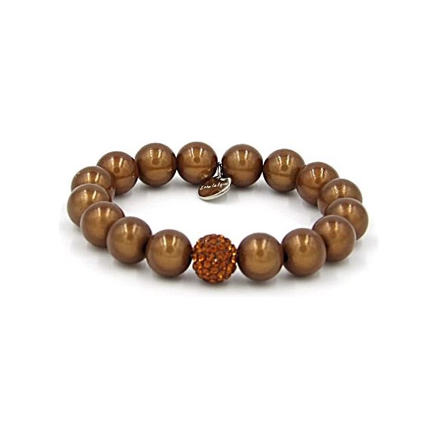 Perlenarmband Choco mit Glitzerperle