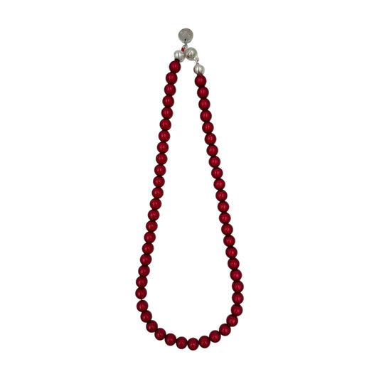 Perlenhalskette Scarlet Red – Kurz mit Magnetverschluss