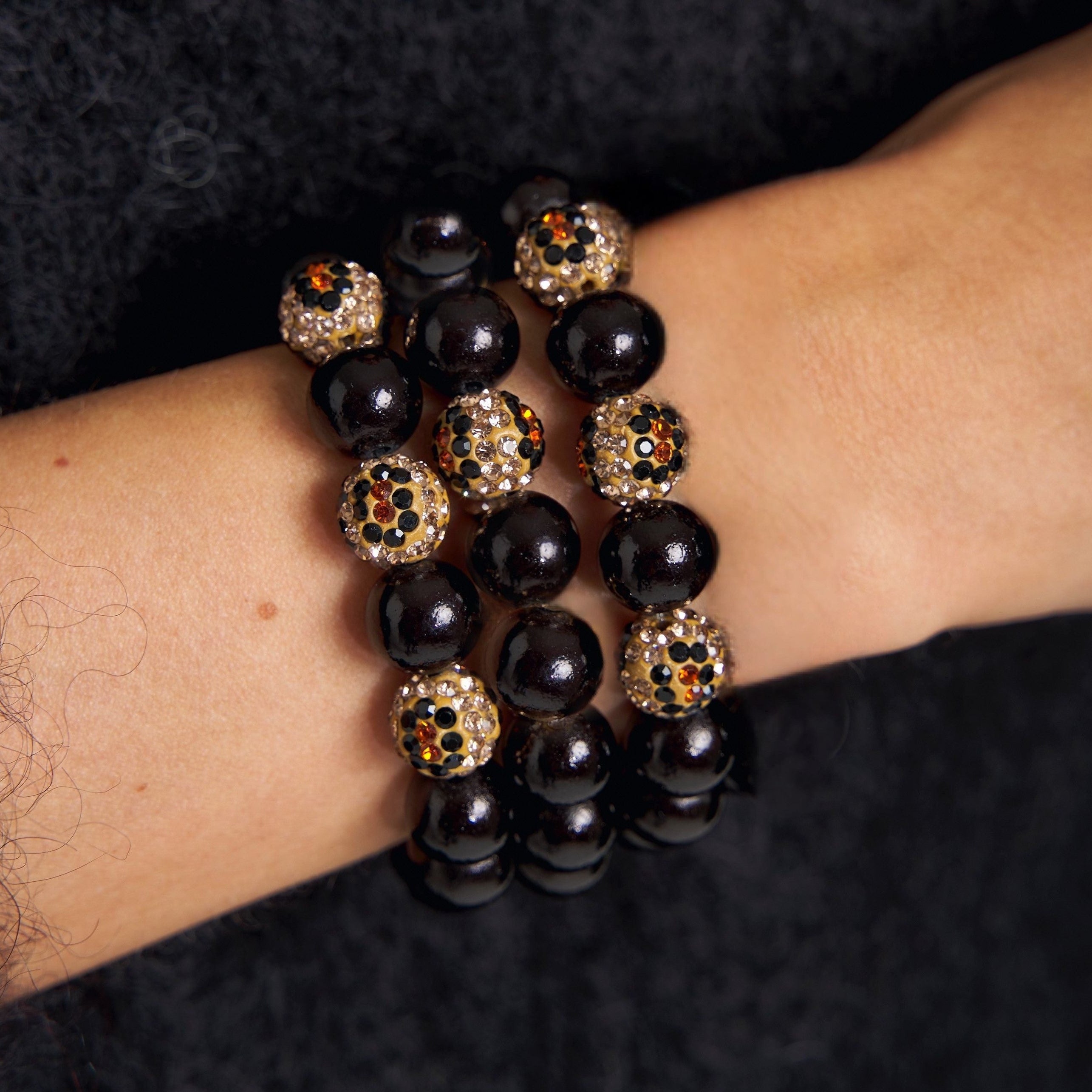 Armband Set Leopard Noir Trio