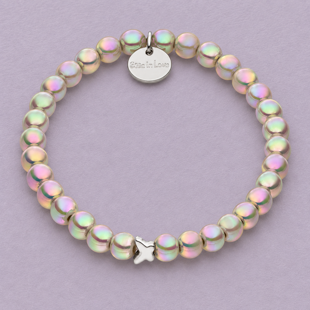 Perlenarmband Hellgrau mit 3D Intensiv Glow Effekt