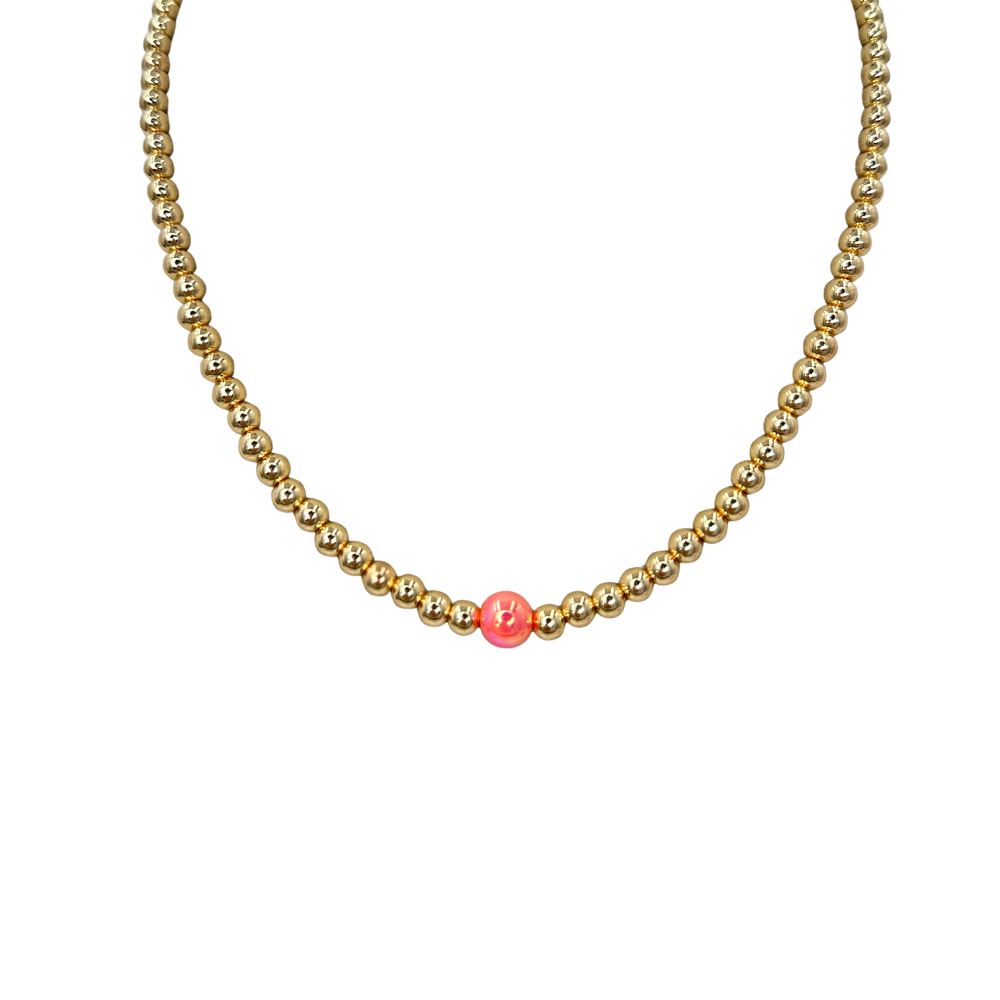 Halskette 14K vergoldet Coralle