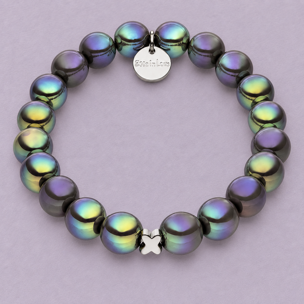Perlenarmband Dunkelgrau mit 3D Intensiv Glow Effekt