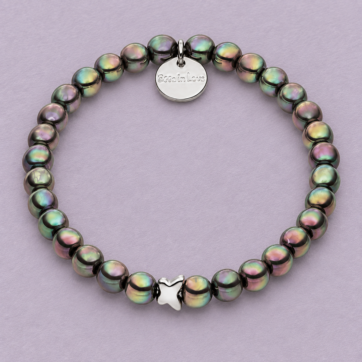 Perlenarmband Dunkelgrau mit 3D Intensiv Glow Effekt