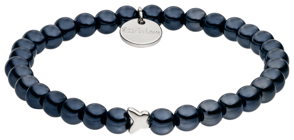 Perlenarmband schwarz mit Schimmer