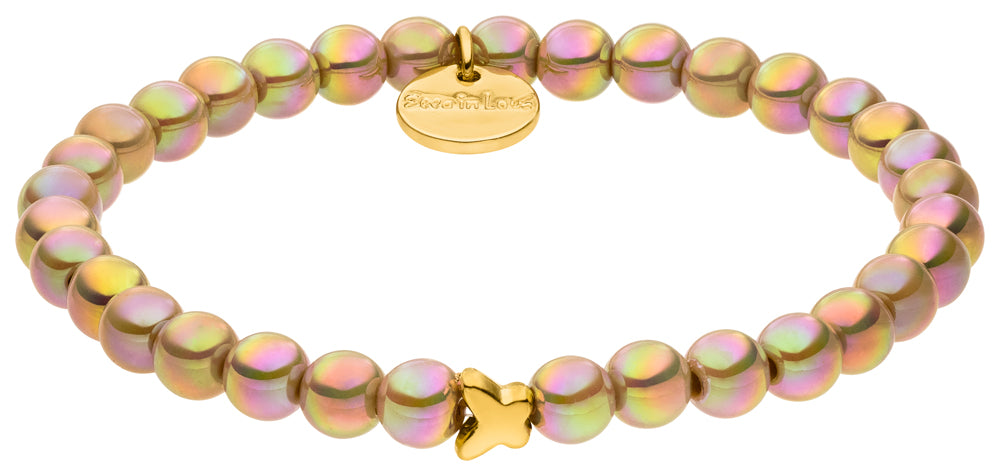 Perlenarmband hellbraun mit Schimmer