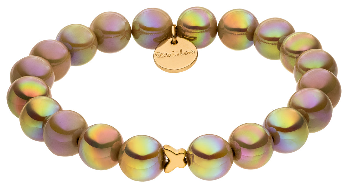 Perlenarmband hellbraun mit Schimmer