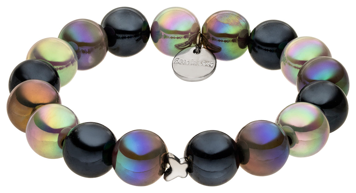 Perlenarmband muti grau mit Schimmer
