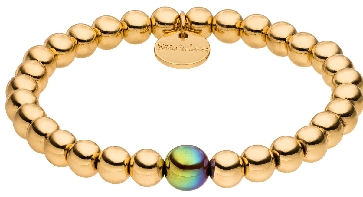 Perlenarmband Gold Deluxe mit mocha glow perle