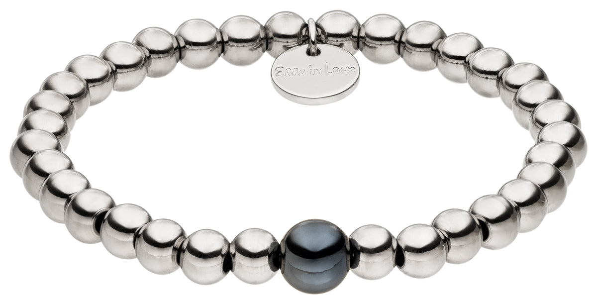 Perlenarmband Silber Deluxe mit midnight glow perle