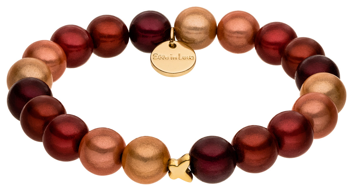 Perlenarmband burgundy rouge mixed