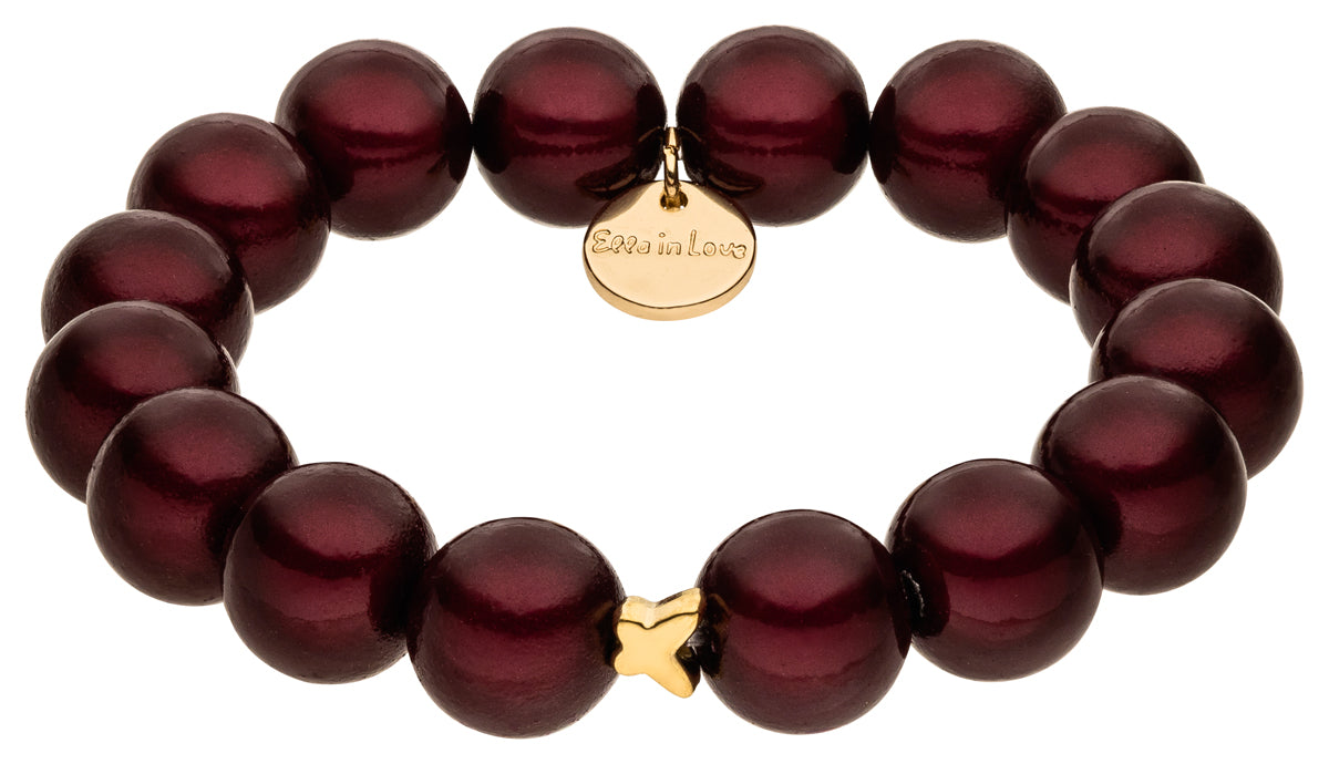 Perlenarmband burgundy rouge