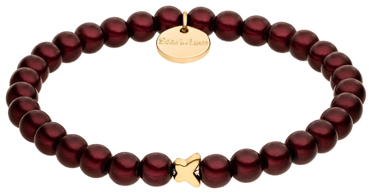 Perlenarmband burgundy rouge