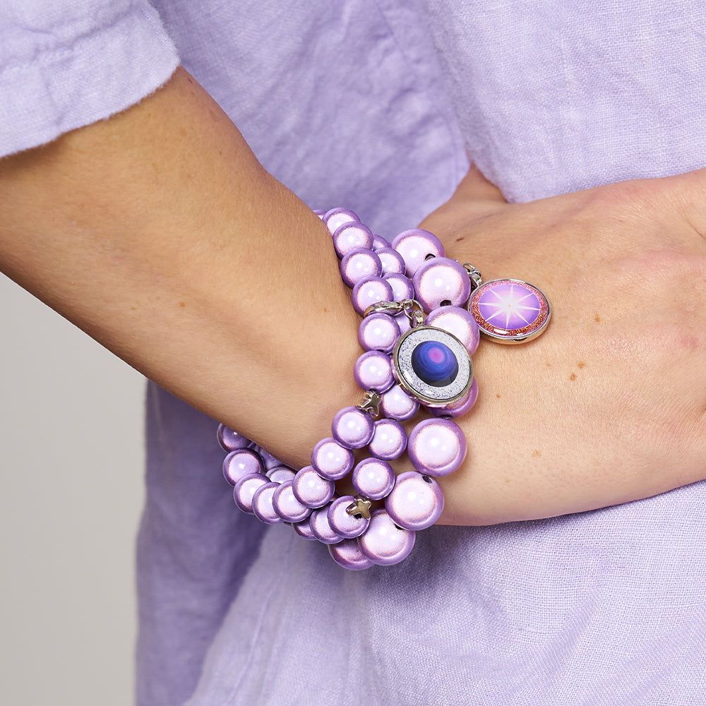Digital Lavendel Perlenarmband