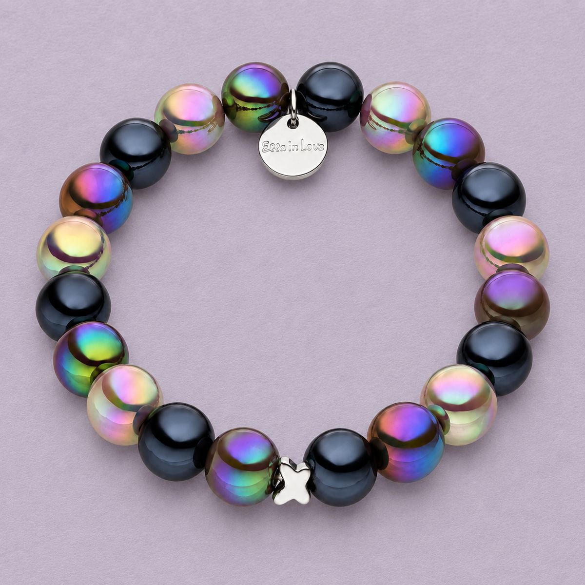 Perlenarmband Multi Schwarz mit 3D Intensiv Glow Effekt