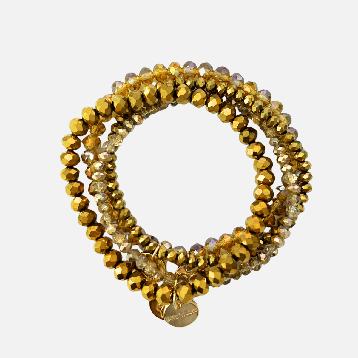Perlenarmband-Set Gold mit Semi-Edelsteinen – 4-teilig & wasserfest