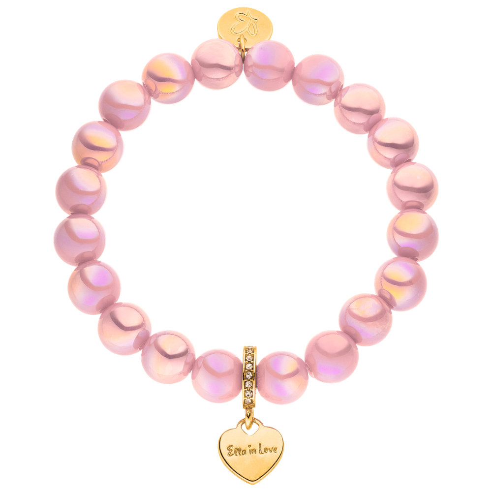 Perlenarmband mit Herz Rosado 10mm