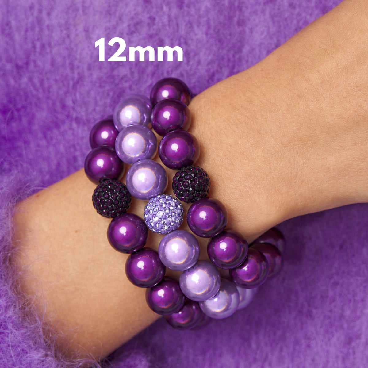 Armband Set Violettzauber Trio – 12 mm