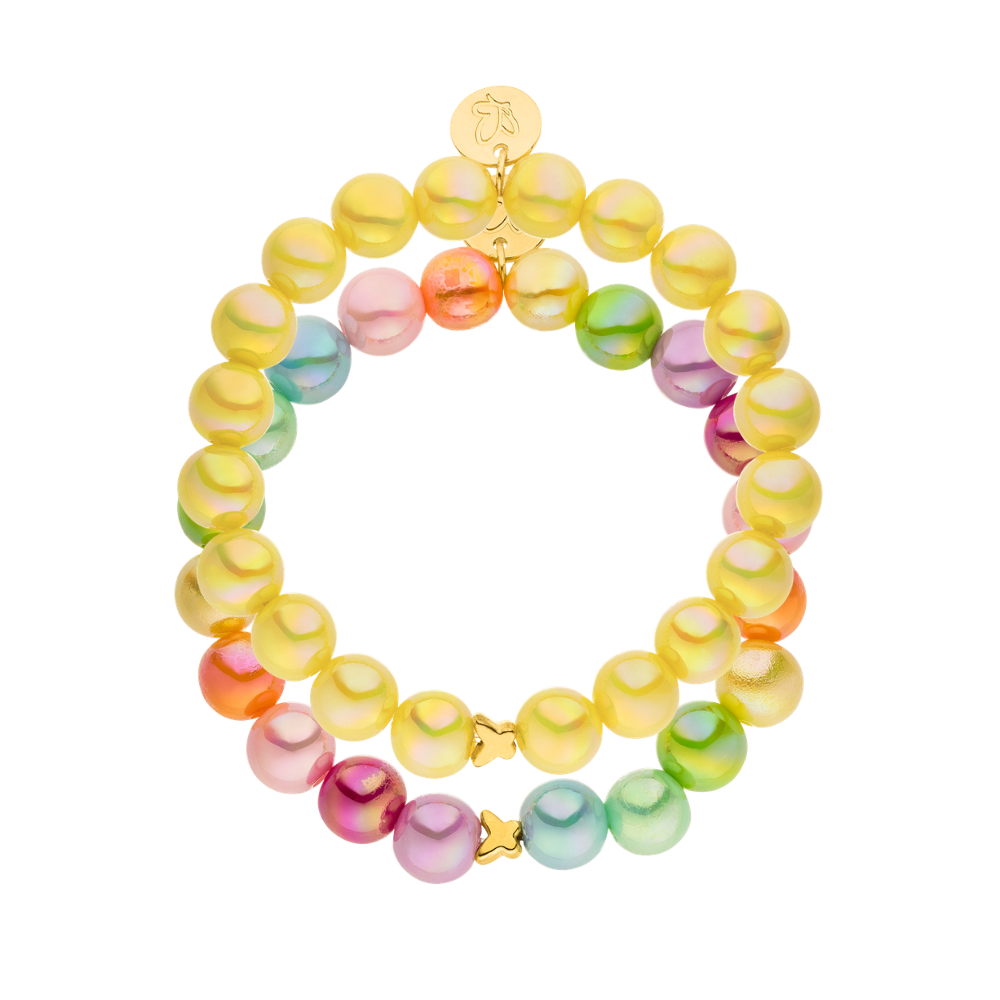 Rainbow Multicolor Perlenarmband Set – Intensiv Glow Classic