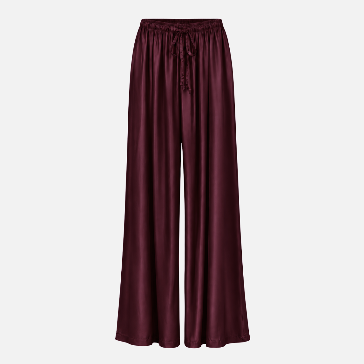 Damen-Seidenhose Weinrot – weit geschnitten, One Size