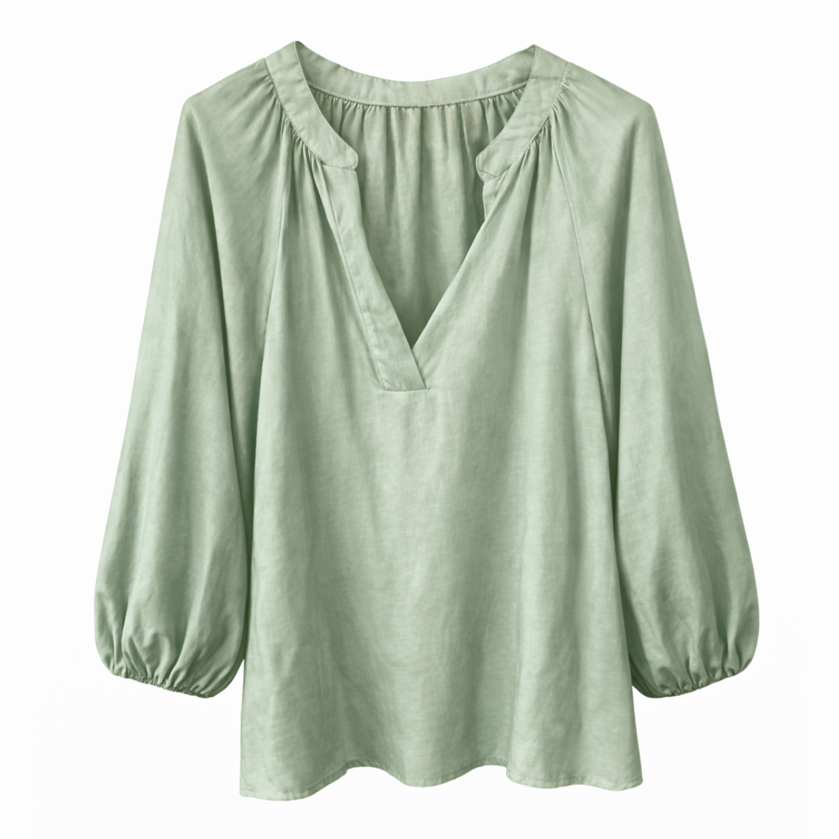 Damenbluse in Onesize Olivgrün – Baumwolle & Seide