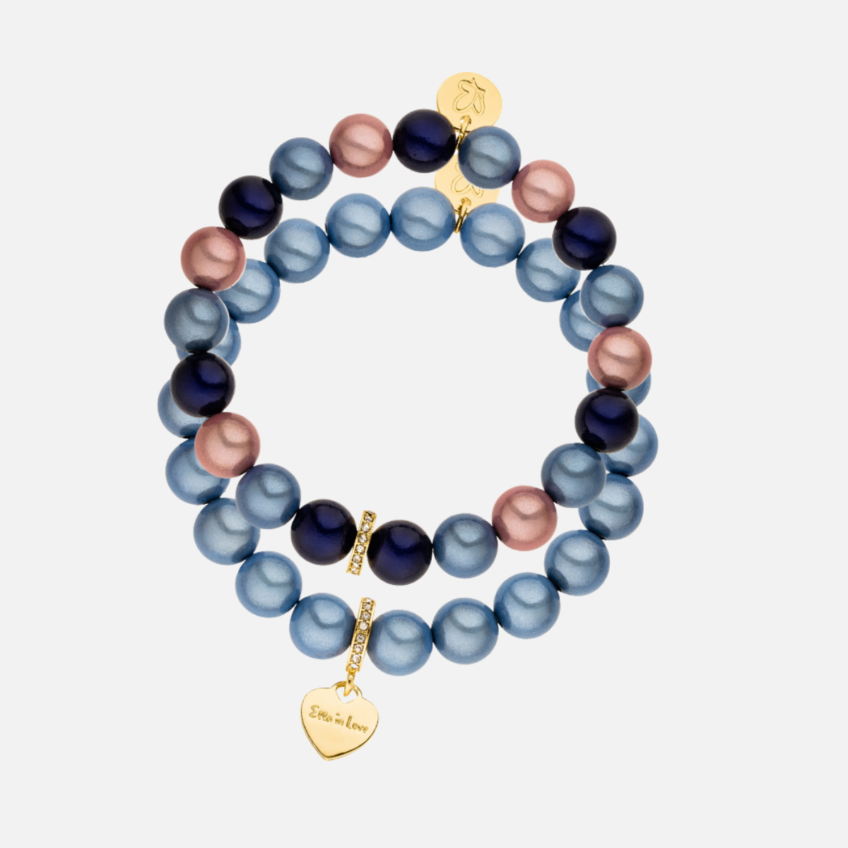 Hellblau Multicolor Perlenarmband Set – Matt Glow Classic