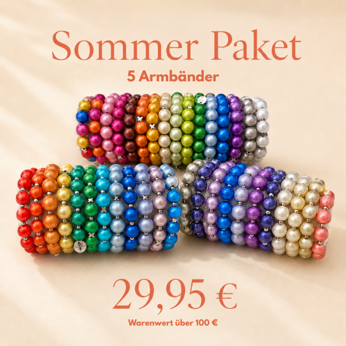 Perlenarmband Paket Sommerfarben - 5 Armbänder