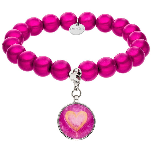Perlenarmband Pink mit Charm – Spare im Set